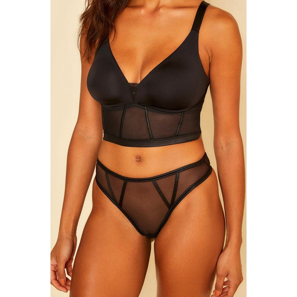 Cosabella SARDEGNA Thong Panty - Black -  Sheer Mesh Lingerie Boudoir Sexy - NIP